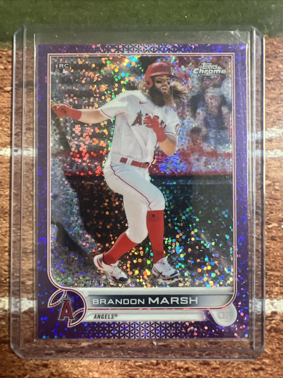 2022 Topps Chrome Purple Speckle Refractor /299 Brandon Marsh #133 Rookie RC