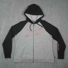 Ski-Doo Hoodie Women's 2XL Black Gray Full Zip Fleece Lined Jacket