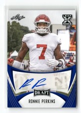 2021 Leaf Draft Football Ronnie Perkins RC #BA-RP2 Rookie Blue Auto Autograph