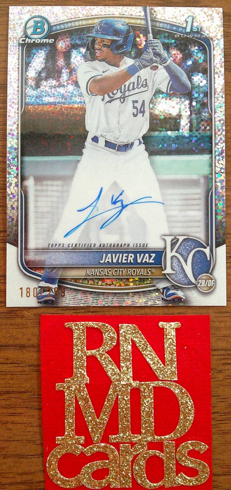 2025 Topps Bowman Chrome 1st Javier Vaz Speckle Refractor auto /299