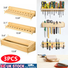 3x Wall Mounted Screwdriver Holder Organizer Home Garage Hand Tool Storage Shelf