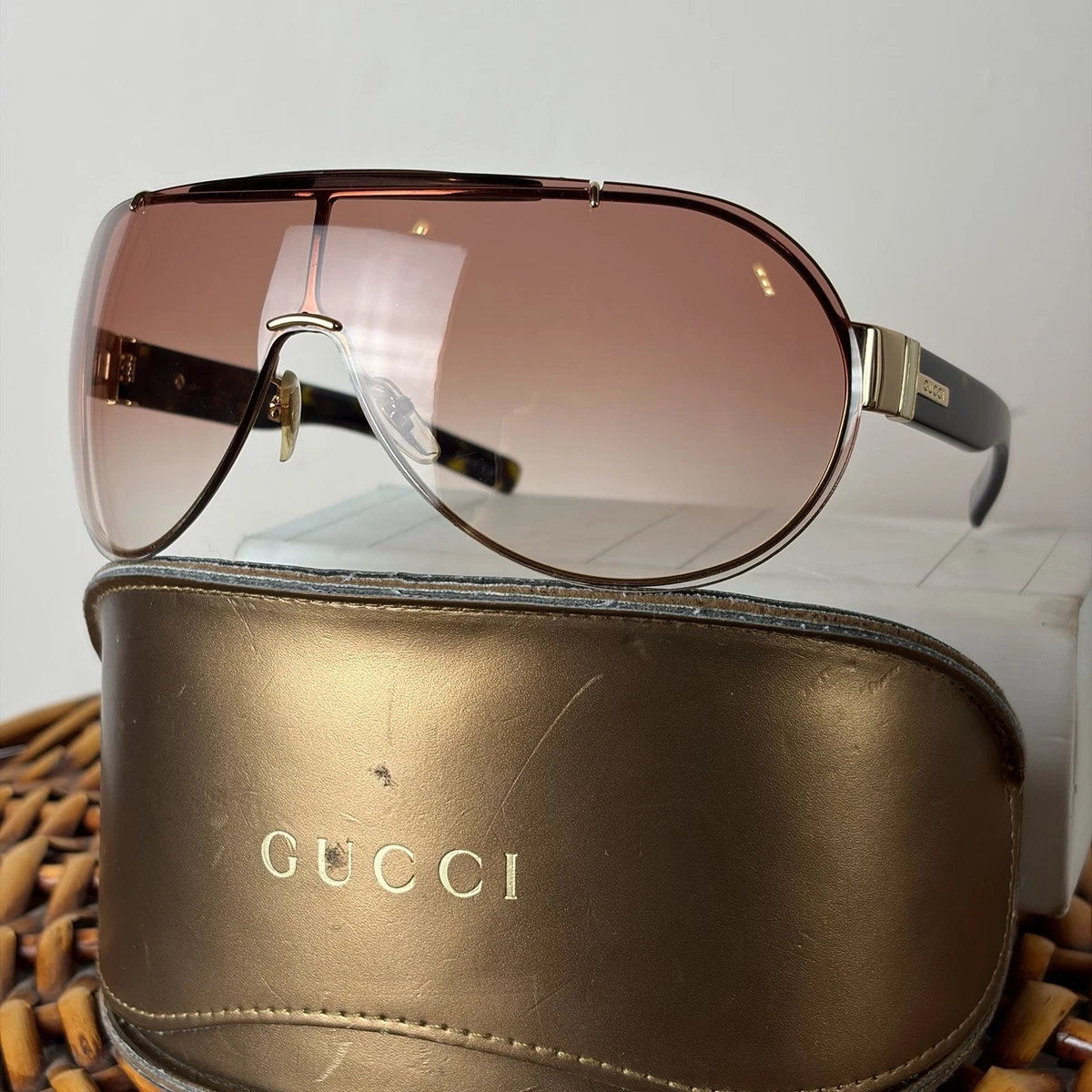 Gucci Shield Plastic Frame Sunglasses for Women for sale | eBay