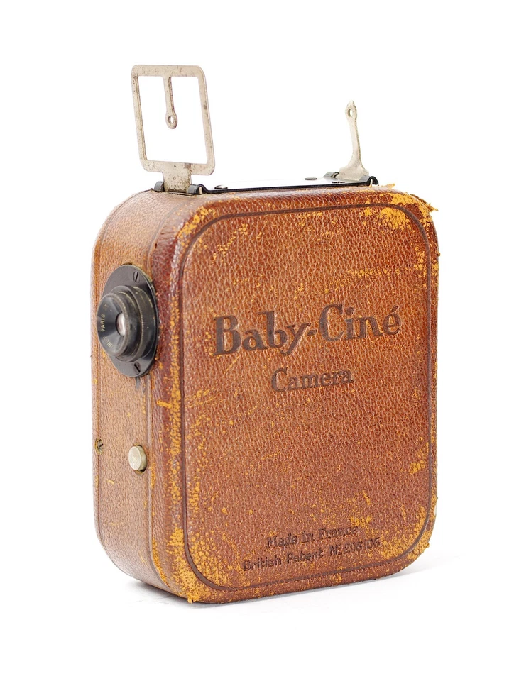 Cámara de Cine Pathe Baby con Berthiot Stellor 3.5 Cuero Marrón De Colección Nº062513 Foto 2 de 4