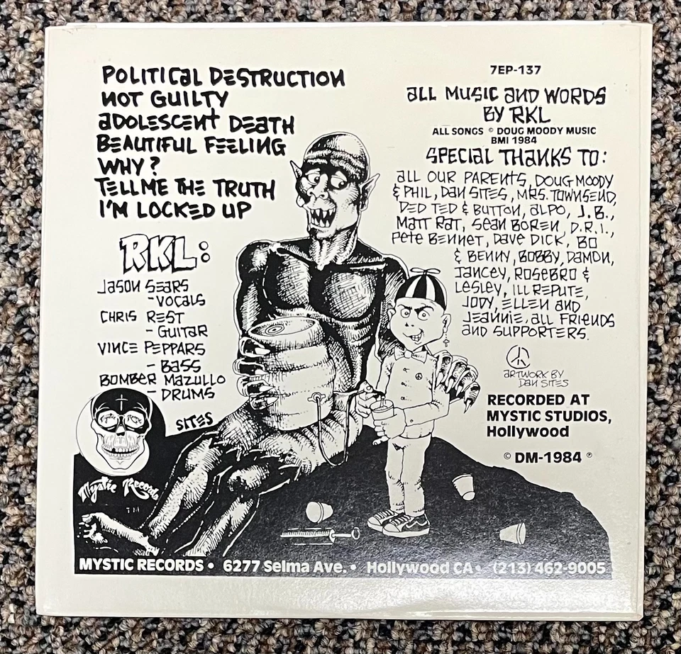 RKL It's A Beautiful Feeling! 7" RARE 1984 Limited Edition Cream Vinyl 1st Press - Image 2 of 4