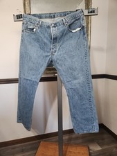 Levi  s 501 Jeans Men  s 40x30 Blue Medium Wash Straight Leg Button Fly Denim