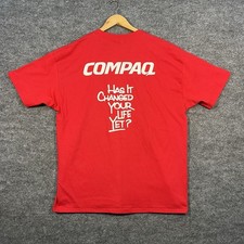 Vtg 90s Compaq Computer Server T-Shirt Mens XL PC Promo Tech Nerd Single Stitch