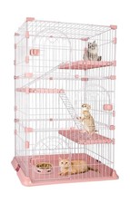 4 Tire Large Cat Cage, 32in x 23in x 64in Cate Crate Outdoor,Indoor Cat Enclo...
