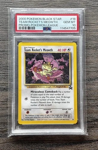Team Rocket’s Meowth #18 2000 Black Star Promo PSA 10 Pokemon