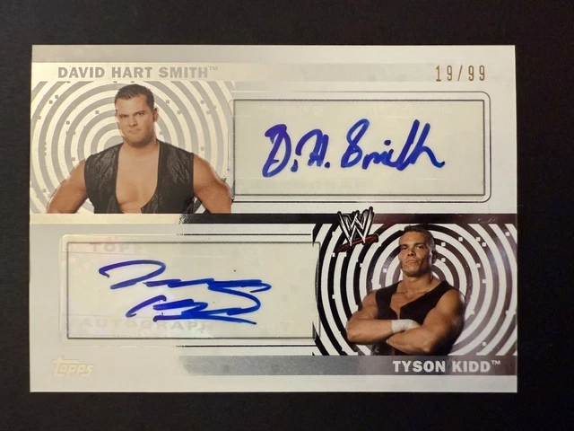 2010 Topps WWE Dual Autograph David Hart Smith Tyson Kidd Autogramm 19/99 #DA-SK