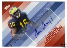 2008 Topps Adrian Arrington  rookie Michigan  autograph