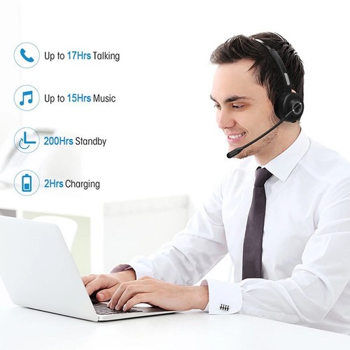 Wireless Bluetooth Call Center Headset / Headphone with Mic - Picture 3 of 4