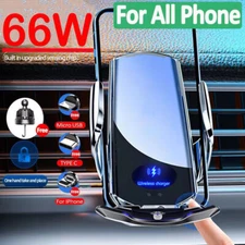 66W Fast Wireless Car Charger Automatic Clamping Mount Air Vent Phone Holder