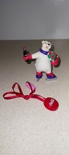 Vintage Coca-Cola Wind-up Polar Crew Skating Bear I sniff the pretty  flowers