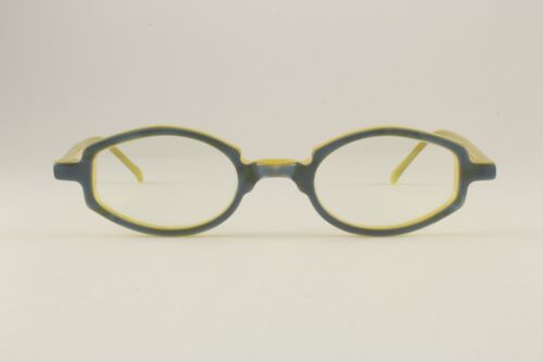 Seltene authentische Anne et Valentin Neva 9F blau gelb 42 mm Brillengestell RX-fähig - Bild 1 von 5