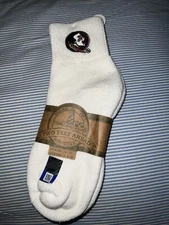 NCAA FLORIDA STATE SEMINOLES GIRLS WHITE LOGO QUARTER SOCK SIZE 7-8 1/2 NEW