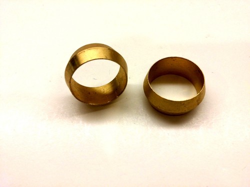Ф5/8" ID Brass Olive Barrel Compression Sleeve Ferrule Ring NPT Soft Copper 2pcs