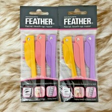 Feather Flamingo Facial Touch-up Razor 3 Razors X 2 Pack 