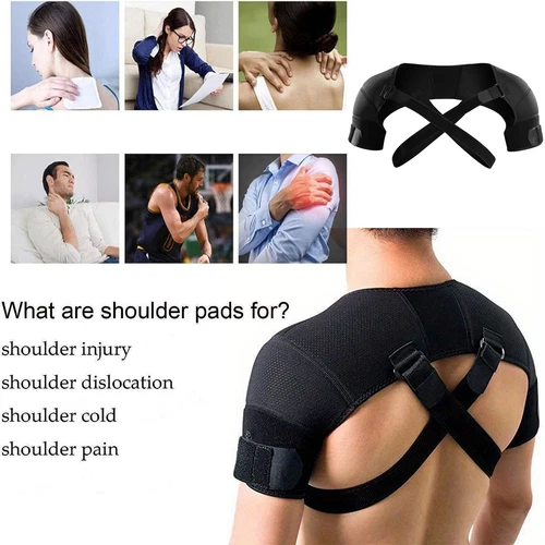 Double Shoulder Brace Support Torn Rotator Cuff Compression Sleeve Pain Reliefs - Picture 1 of 11