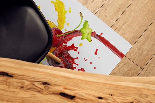 Teppich 60x90 cm Vinylmatte Bodenmatte Dekoration Splash Früchte Spritz - Bild 3 von 5