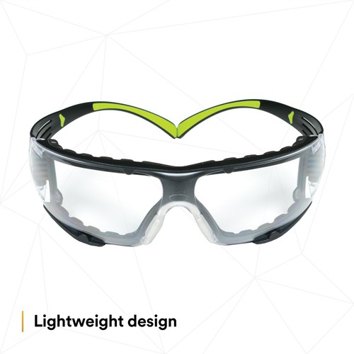 3M SecureFit Safety Glasses SF401AF-FM, Foam, Clear Anti-fog Lens - Picture 8 of 10
