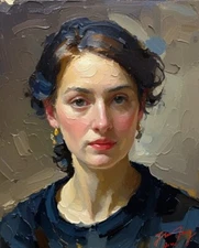 Original portrait painting from old photo, Hand painted with oil on canvas