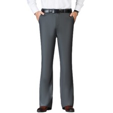 Men Formal Bell Bottom Flare Pants Retro 70s Casual Dress Bootcut Long Trousers