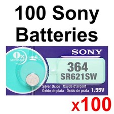 100 NEW SONY 364 SR621SW SR621 V364 LR621 SR60 Watch Battery 100 Coin Cells