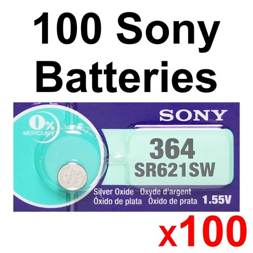 100 NEW SONY 364 SR621SW SR621 V364 LR621 SR60 Watch Battery (100 Coin