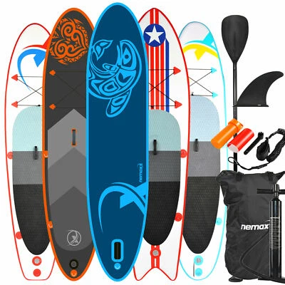 Stand up Paddle Board SUP Surfbrett Surf-Board Set aufblasbar + Paddel Nemaxx WN