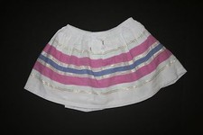 New Gymboree Girls 10 year Skirt Poplin Cotton Glitter Gold Pink Stripes Pull On