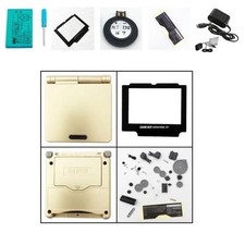 NEW GBA SP Game Boy Advance SP Replacement Housing Shell Screen Lens Gold USA 