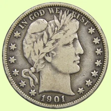 1901 Barber Half Dollar 50C | Better Grade - Very Fine   *1099