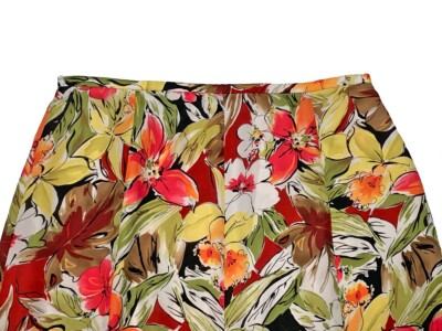 Talbots, Long Flared Pure Silk Floral Print Fully Lined Skirt
