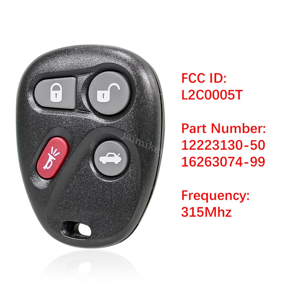 2 Replacement for Cadillac 2003-2007 CTS Remote Key Fob Keyless Entry L2C0005T - Image 2 of 4