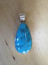 Vintage DRT Sterling Silver and Turquoise Pendant Signed
