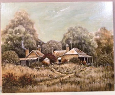 Ian N Stephen’s Country Cottage Oil Painting Circa 1980s