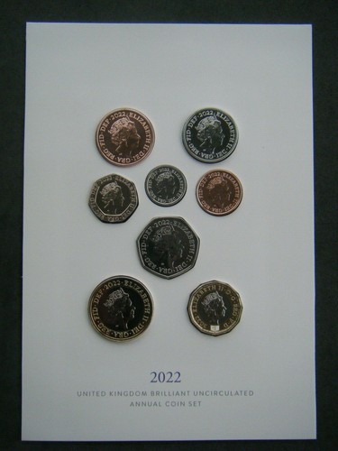 2022 Royal Mint Definitive BU 8 Coin Set From 1p to £2 - Brilliant Uncirculated - Picture 2 of 2