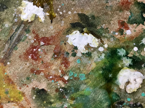Snowdrops Abstract watercolour painting,original watercolour wall art,mix media - Picture 6 of 10