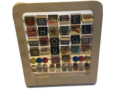 MYBTOY Wooden Spinning Alphabet/Number Blocks Toy EXCELLENT