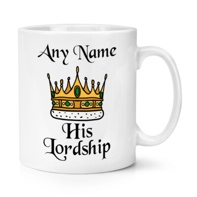 Tasse Personnalisée "Her Ladyship" En émail - Design Drôle Avec Couronne, Motif Couronnement, Couleur Blanche