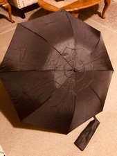 black polyester compact travel umbrella with cover, new