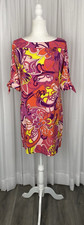 Trina Turk Size M Vinet Floral Medley Slit Tie Sleeve Short Mini Dress New