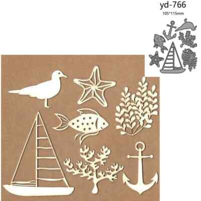 Ocean Sailboat Anchor Seagull Fish Starfish Reef Seaweed Metal Cutting Dies