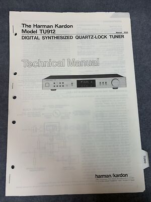 Harman Kardon TU912 Tech Manual [Original w/Schematics, Diagrams, Part List]