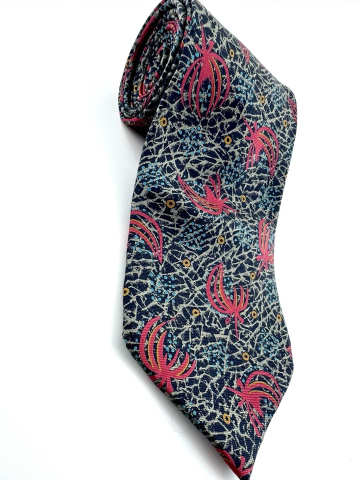 "Corbata de Colección Stanley Blacker 56"" 100% Tela de Seda Italia Hecha en EE. UU. Colorida Retro" Foto 2 de 4