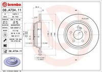 Bremsscheiben 2X Beschichtet HA Hinten Brembo Coated Disc Line 08.A734.11