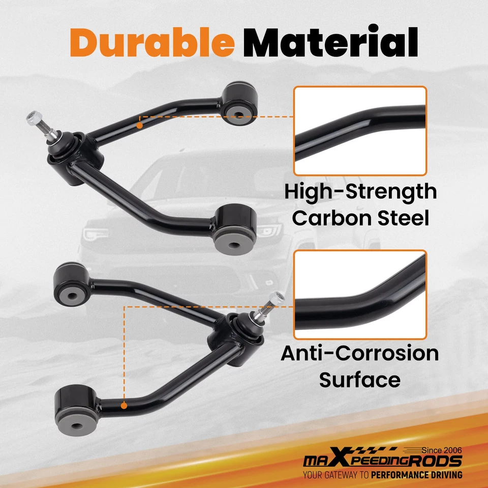 2-4" inch Lift Front Upper Control Arms For 1988-1998 Chevrolet GMC K1500 4WD - Image 2 of 4