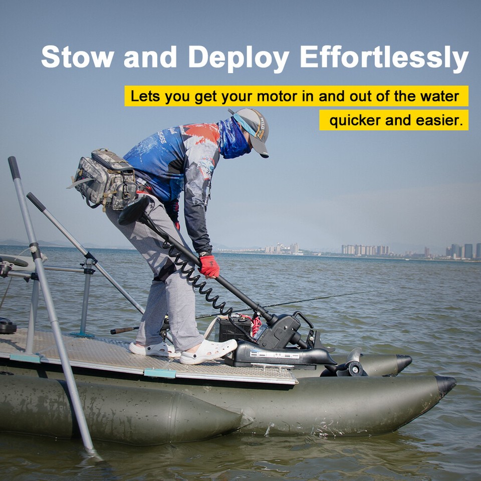 Black Haswing 24V80LBS 54" Bow Mount Trolling Motor&Foot Control&Quick