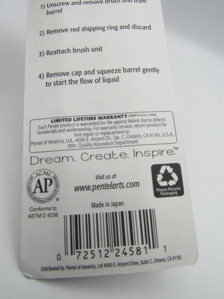 Карманная щетка ручка Pentel Arts средний наконечник легкие черные пигментные чернила 24581 - Изображение 4 из 4