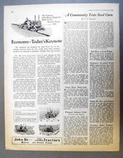 Orig 1930 John Deere D Tractor Ad ECONOMY TODAY'S KEYNOTE Built for Heavier Jobs